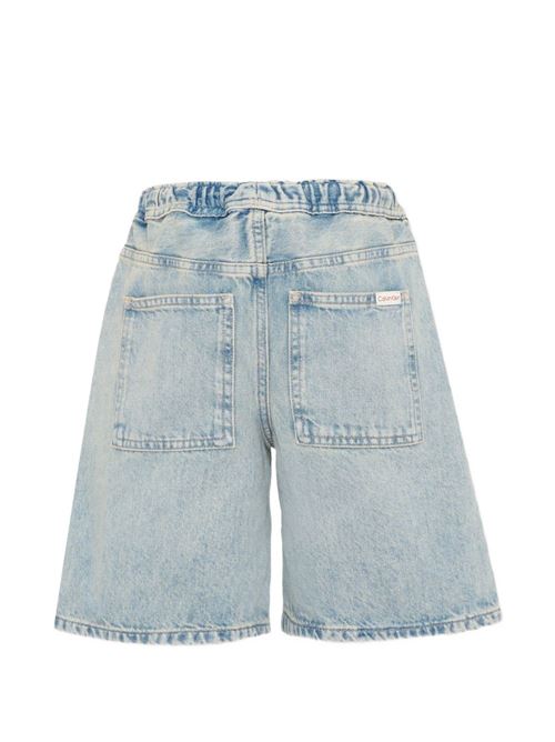 Shorts bambino Calvin Klein denim blu acid wash con coulisse Calvin Klein Kids | LVCKSJC41B1A4